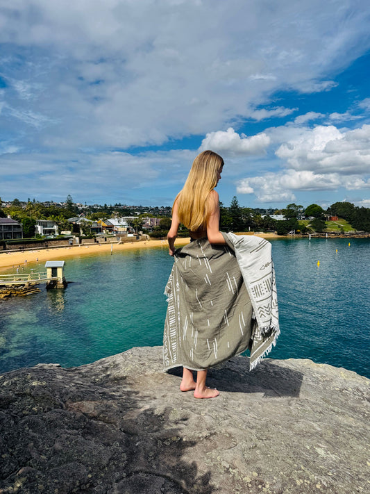 Las Palmas - Sage Brush Beach Towel